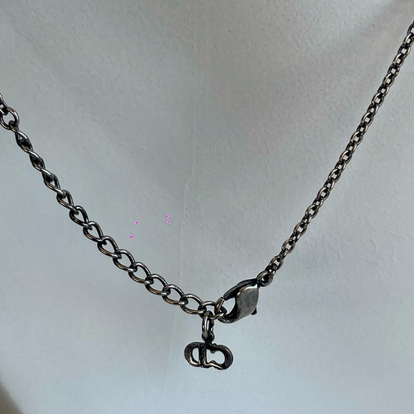 CHRISTIAN DIOR SIGNED GUNMETAL NECKLACE - Picture 4 of 12